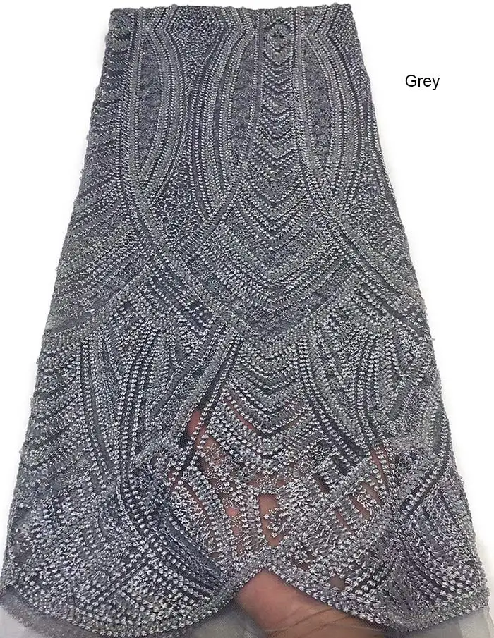 Wow ручная работа кружева очень тяжелые африканские французские кружева Свадебные тюль ткань для больших случаев 5 ярдов за штуку - Цвет: grey