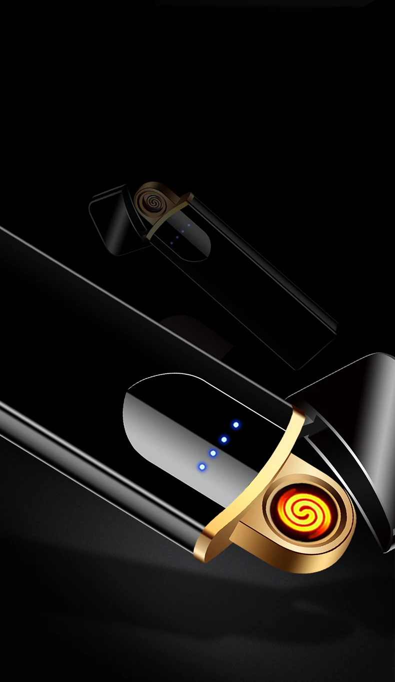 Smoking Accessories Windproof Gift Smokeless Flameless USB Windproof Charging electric Lighter Electronic Cigarette Lighters