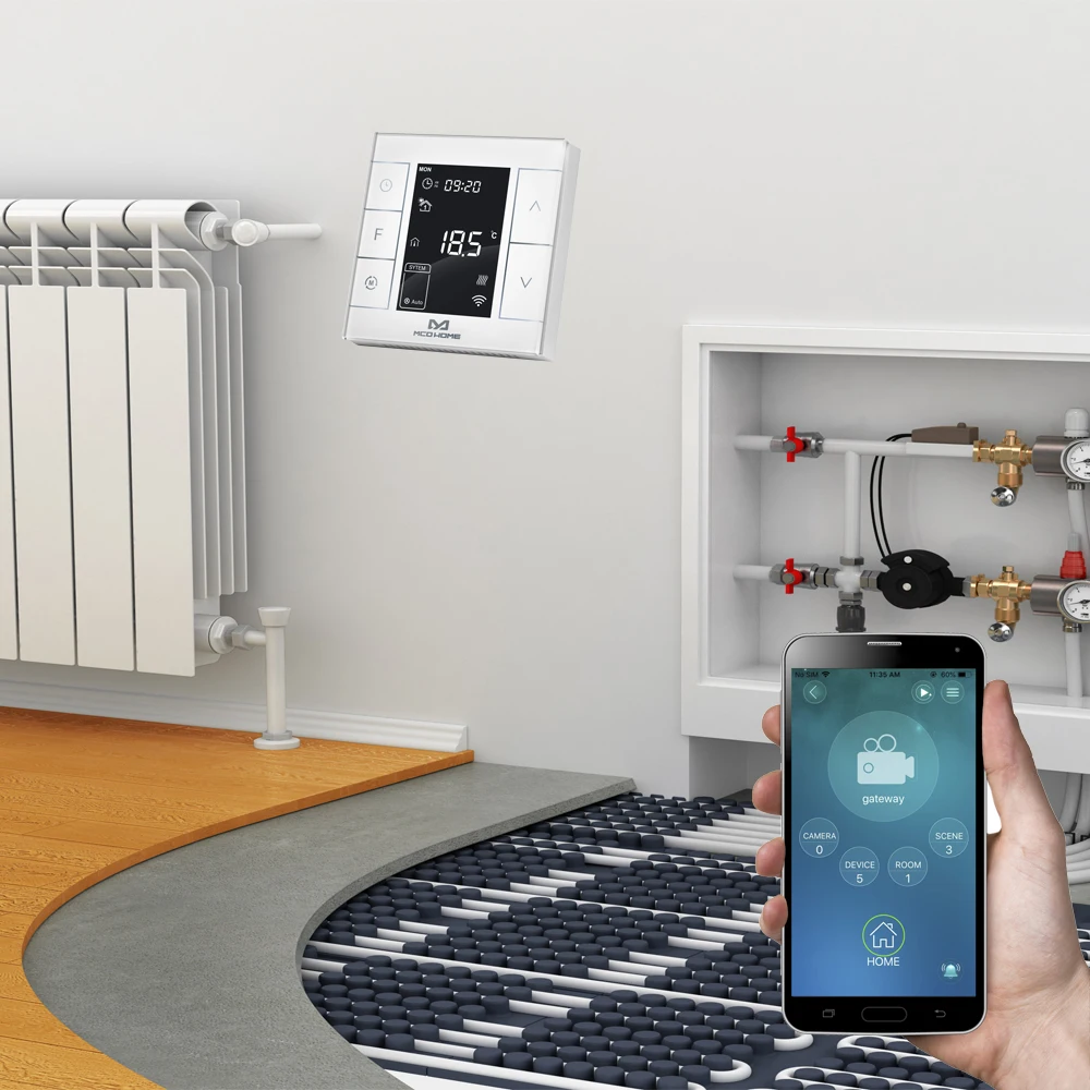 ZWave плюс воды/Электрический нагревательный термостат умный дом Z Wave