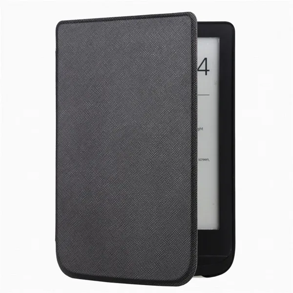 Gligle чехол из тонкой кожи чехол для электронной книги PocketBook Touch Lux 4 627 HD3 632 Basic2 616 читалка+ пленка для экрана - Цвет: black
