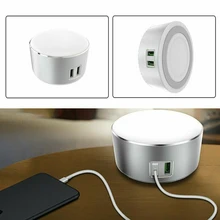 5V2. 4A 12,0 Вт 2 USB Перезаряжаемый умный светодиодный зарядное устройство для телефона с регулируемой яркостью лампа для чтения исследование сенсорное управление прикроватная Спальня