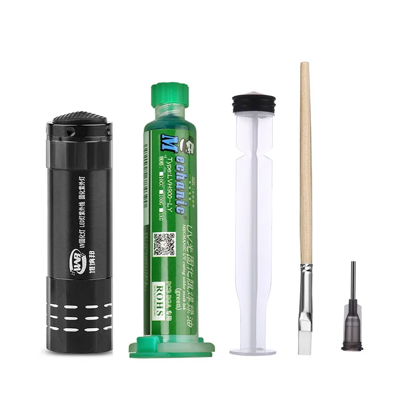 best welding rod for beginners 10ML Green Oil UV Solder Mask BGA PCB Paint Prevent Corrosive Arcing Soldering Paste Flux Inks Soft Nylon Brush 9 LED Light huntsman welding hood