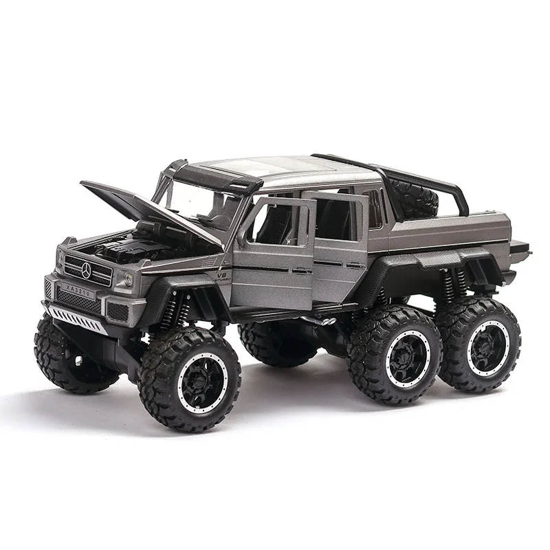 

[In Bulk] Mercedes G63 Six-Wheeled Pickup Version Burst Change Cars Model Model Sound And Light 6 Door Opening Toy Hot Selling