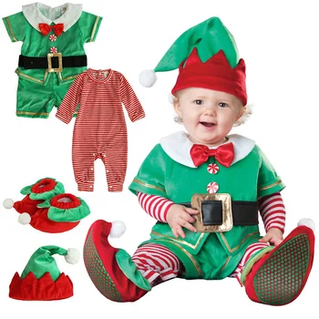 

Christmas Doll Jumpsuit Set Elf Santa Snowman Gift for Kids in Party Cosplay Dress Up Set