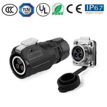 

M16 2/3/4/5/7/9 pin IP67 waterproof connector pastic+metal Led/lamp/light/automotive powercon connector female plug&male socket