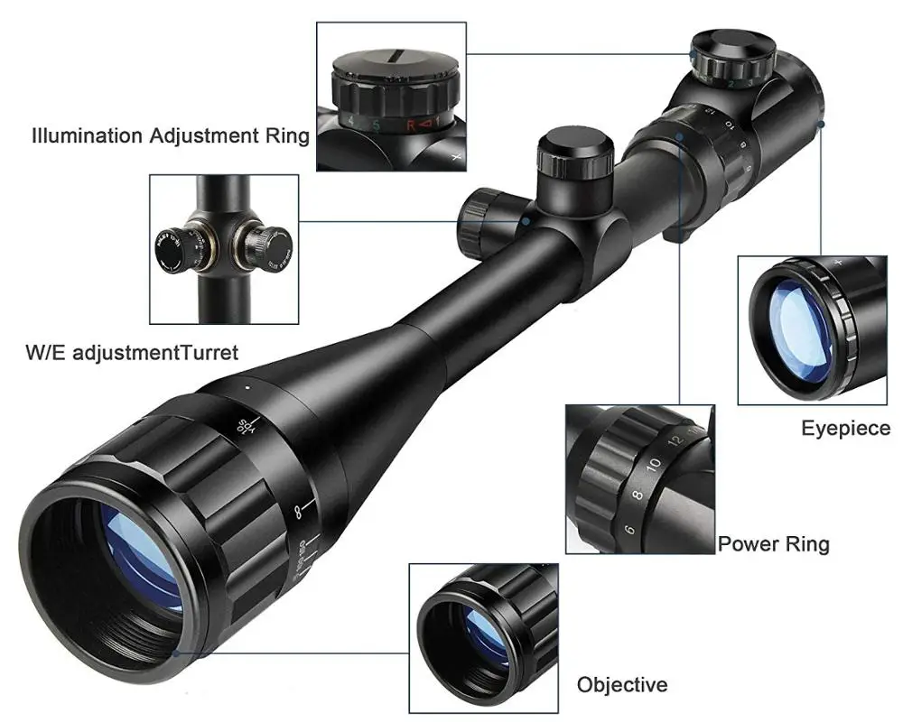 6-24X50 AOE охотничий прицел Регулируемый красный и зеленый светильник тактический прицел оптический прицел крепление