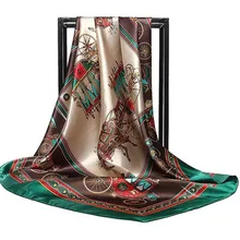 90 см квадратный женский шифоновый Классический женский шелковый шарф офисный женский платок шаль шарф платок глушитель Бандана Хиджаб обёрточная бумага