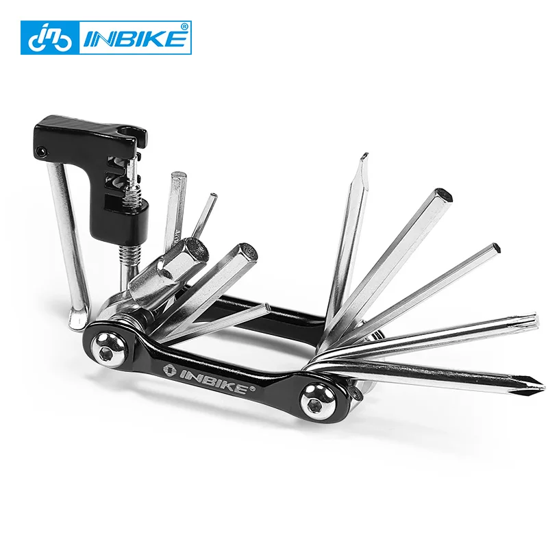 

10 in 1 Multifunctional Bike Repair Tools Folding Safety Knife Military Knife Bike Chain Cutter +Wrench Bicycle Accessories 0463