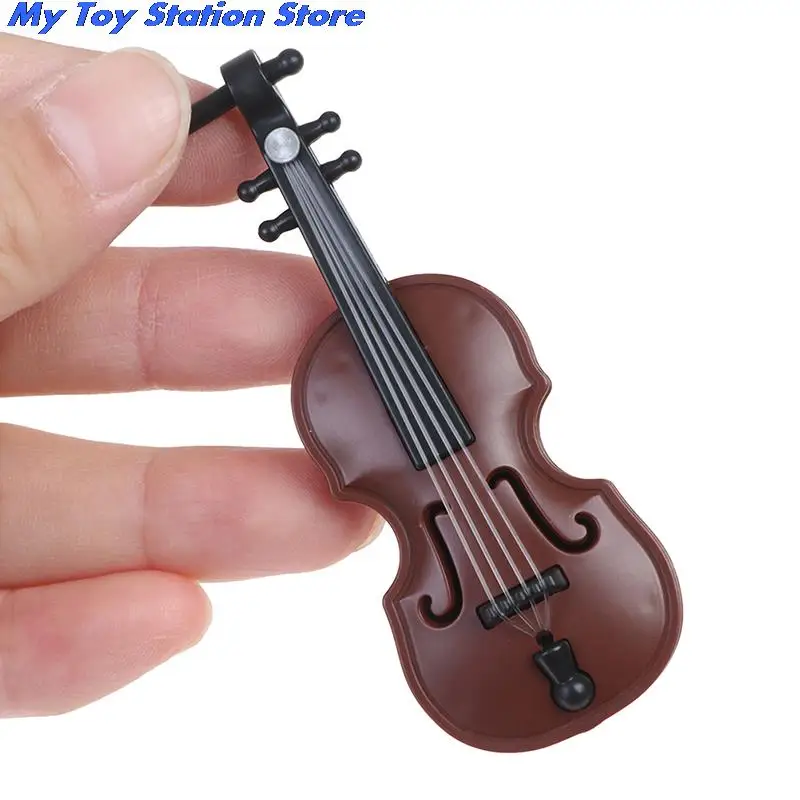 1/12 Dolls House Miniature Plastic Violin Music Instrument Model