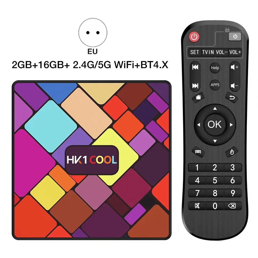 HK1 COOL Set-top Box RK3318 Android 9.0 Quad-core 2+16/4+128G 2.4G/5G WIFI BT4.0 4K HD Network Player Smart Home TV Box - Цвет: 2GB16GB