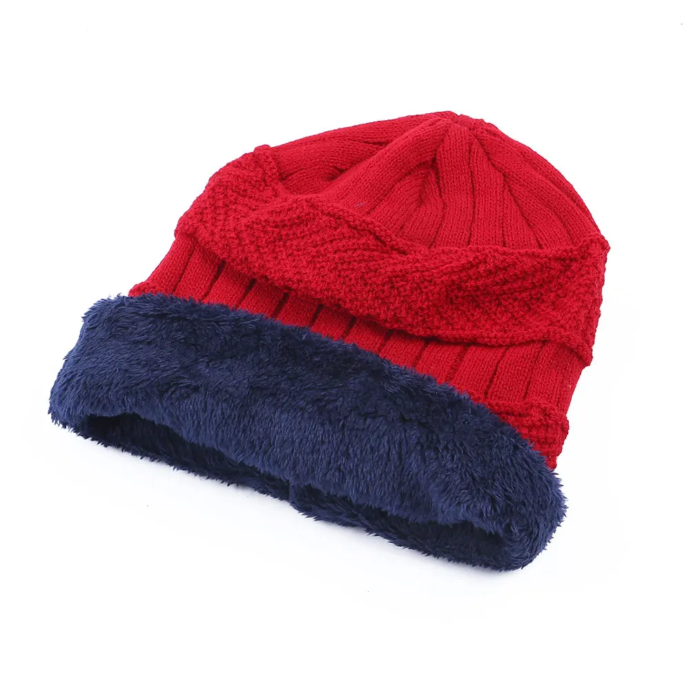 Cap Winter Sports Outdoor Neck Scarf Fashion 2Pcs/Set Women Men Acrylic Fiber Hat Knit