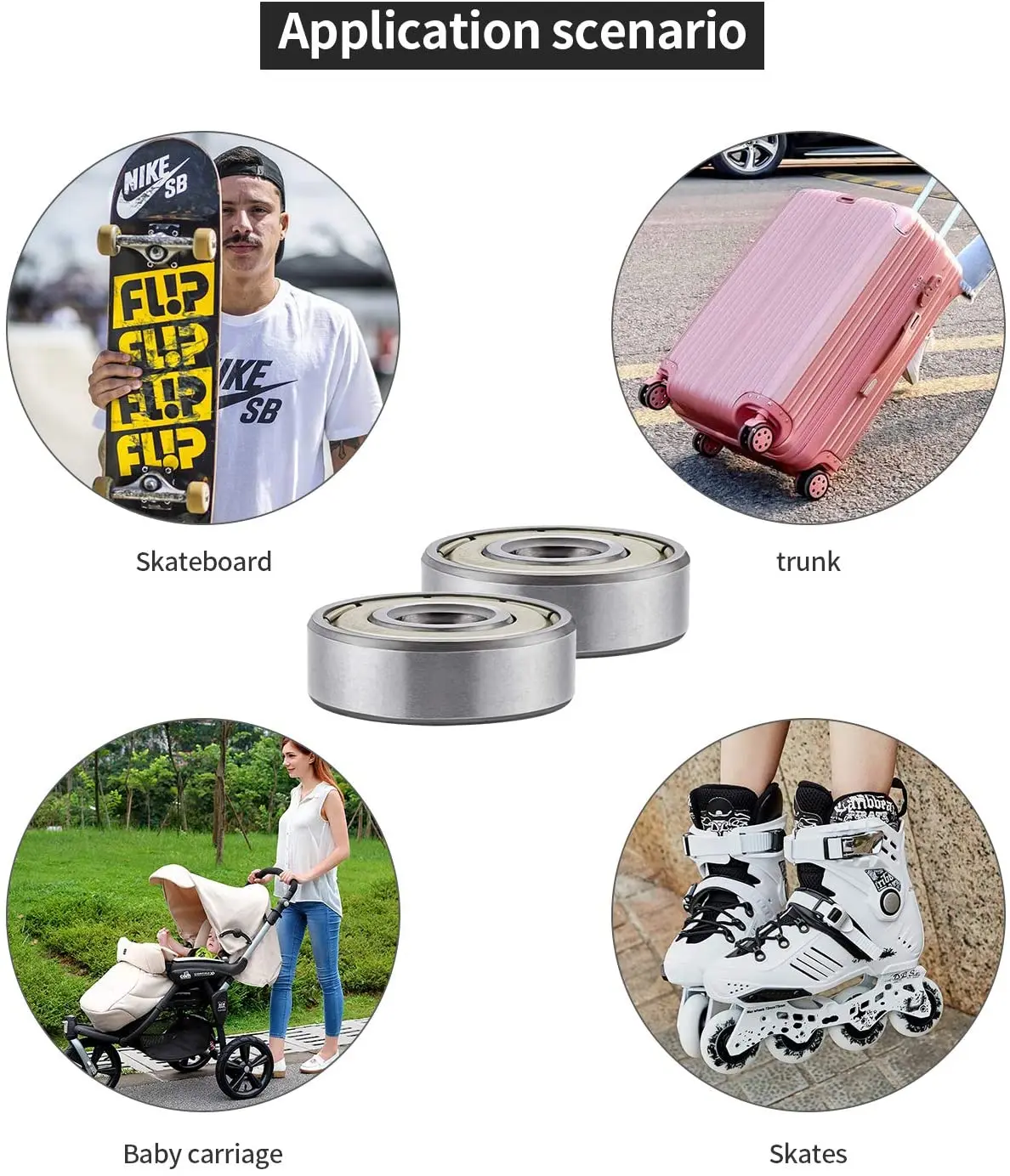 10pcs 608 688 ZZ Skateboard Bearings Double Shielded Ball Bearings Small Bearing Replacement Parts Longboard Roller Skates ball bearings miniature bearings mini ball bearing
