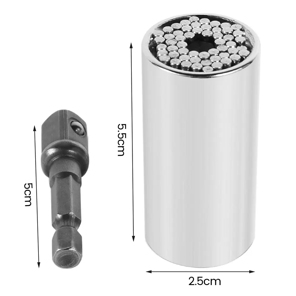 Universal Torque Wrench Head Set Socket Sleeve 7-19mm Power Drill Ratchet Bushing Spanner Magic Key Grip Hand Tools