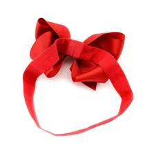 608 Europe And America CHILDREN'S Ornaments Handmade Solid Color Upturned Flower Bow Baby Hair Band Ultra-stretch Headband