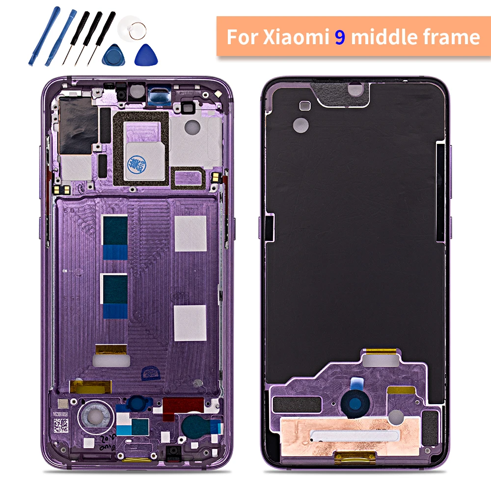 

High Qiality and material Middle Frame For Xiaomi Mi9 Middle Frame Front Bezel Frame For Xiaomi 9 With Power Volume Buttons