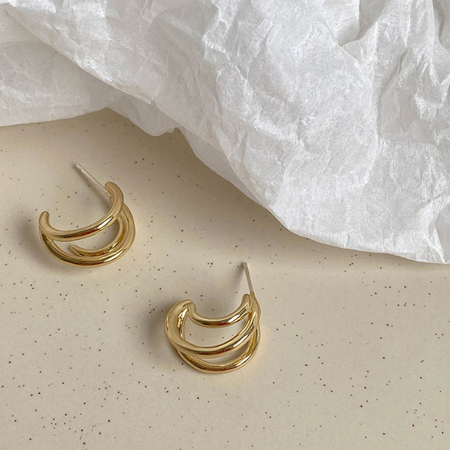 Hollow Chain Hoop Earrings For Women Gothic Geometric Gold Earrings Punk Statement Circle Earring Brincos Jewelry Girl