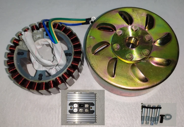 5000W 27 Pole (48V/60V/72V) Stator+Rotor+Rectifier+Bolts Kit for DC
