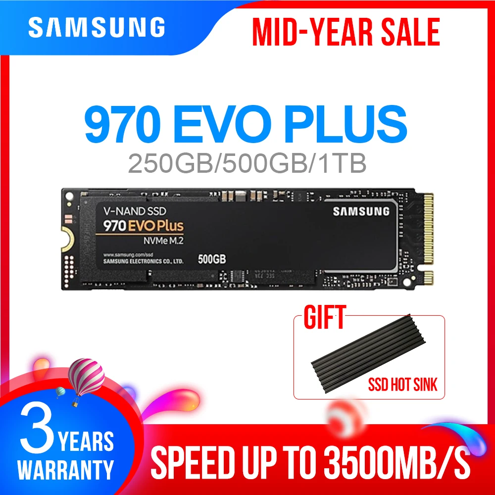  M2 SSD SAMSUNG M.2 SSD M2 1TB 500G 250G HD NVMe SSD Hard Drive HDD Hard Disk 1 TB 970 EVO Plus Soli