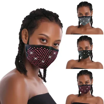 

Reusable Cotton With Crystal Comfy Breathable Safety Respirator Masks Mask Mouth Mask Windproof Face Masks Mascarilla