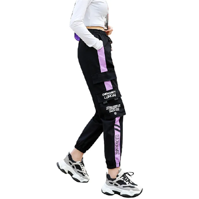 NEW 2020 HOT Women'Pants High Waist pants Big Pockets Cargo pants Baggy Tactical Trouser Loose Streetwear hip hop joggers pants