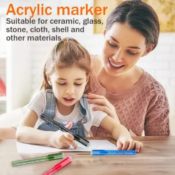 

12/28/8 Colors 0.7mm Acrylic Marker Pen For Ceramic Porcelain Mug Journal Canvas Rock Glass Art Wood Bullet Supplies Fabric I2F4