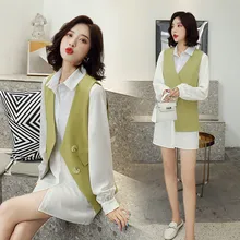 Morning. Woman Suit 2020 High Cold Royal Sister Style Reduces Age Western Style Vest Twinset Jacket Skirt Morning. Woman Suit 2020 High Cold Royal Sister Style Reduces Age Western Style Vest Twinset Jacket Skirt