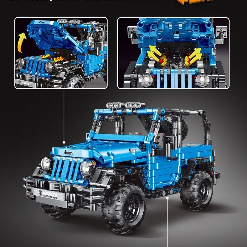 PUXIDA 876PCS Super Racing Sports Technical Car Model Building Blocks City Remote Control Technique Vehicle Bricks Toys For Kids