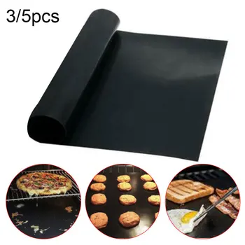 

3pcs/5pcs Non-Stick BBQ Grill Mat Reusable Baking Sheet Meshes Heat Resistant Pad for Outdoor Picnic Cooking Barbecue Tool Sets