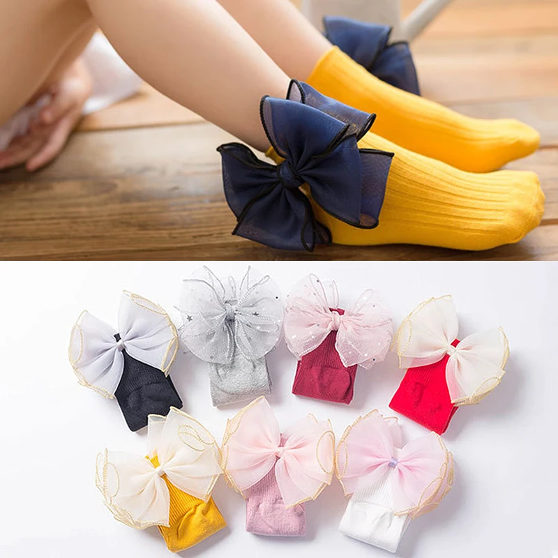 

Hot Sale Toddlers Infants Cotton Ankle Socks Socks Beading Cute With Bows Girls Princess Sock Children Socks 1Pair New Baby