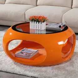 Mesa de centro grande de estilo nórdico, mesa de sala de estar moderna, sencilla y creativa, pequeña, mesa auxiliar redonda de vidrio templado basse café