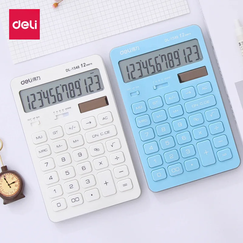 Deli Calculator 1548a-Style Business Office for Student Cute Solar Financial for Calculator