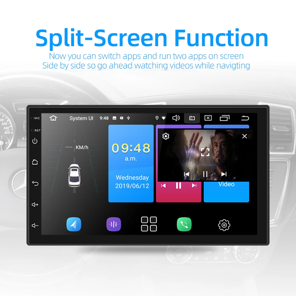 2 Din автомобильное радио Android 9,0 2G+ 16G универсальная gps-навигация Bluetooth Сенсорный экран Wifi DSP автомобильный аудио стерео FM USB ips DSP mp5