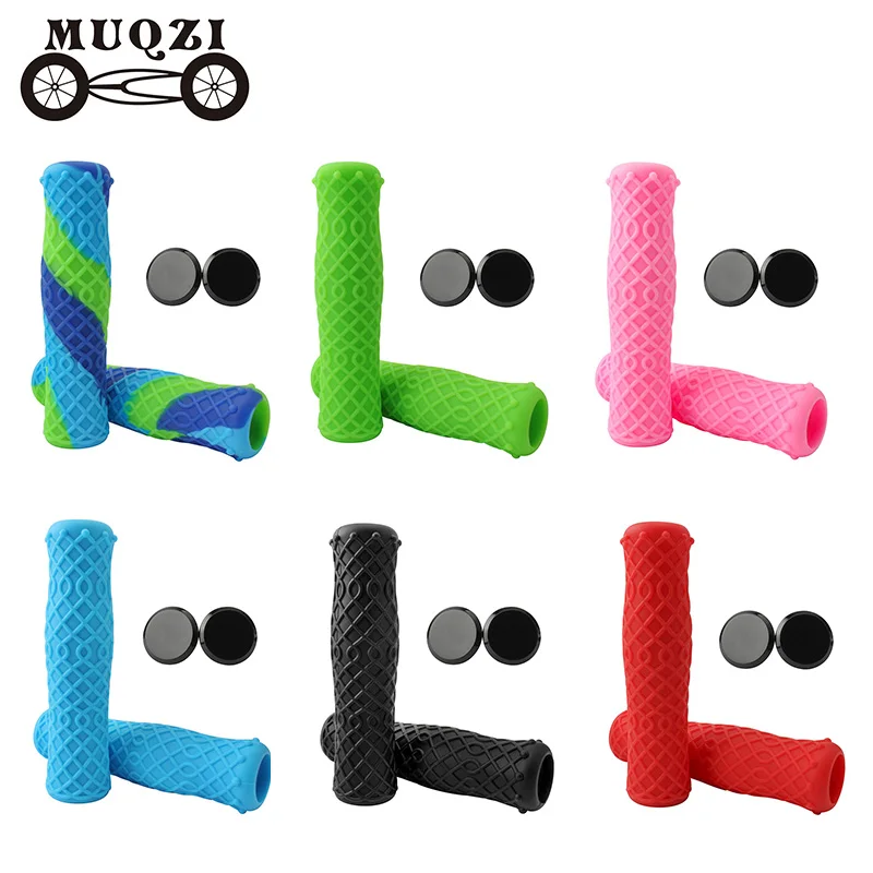 Muqzi 1pair Bike Handlebar Grips Silicone Handlebar Cover Grips Lock On