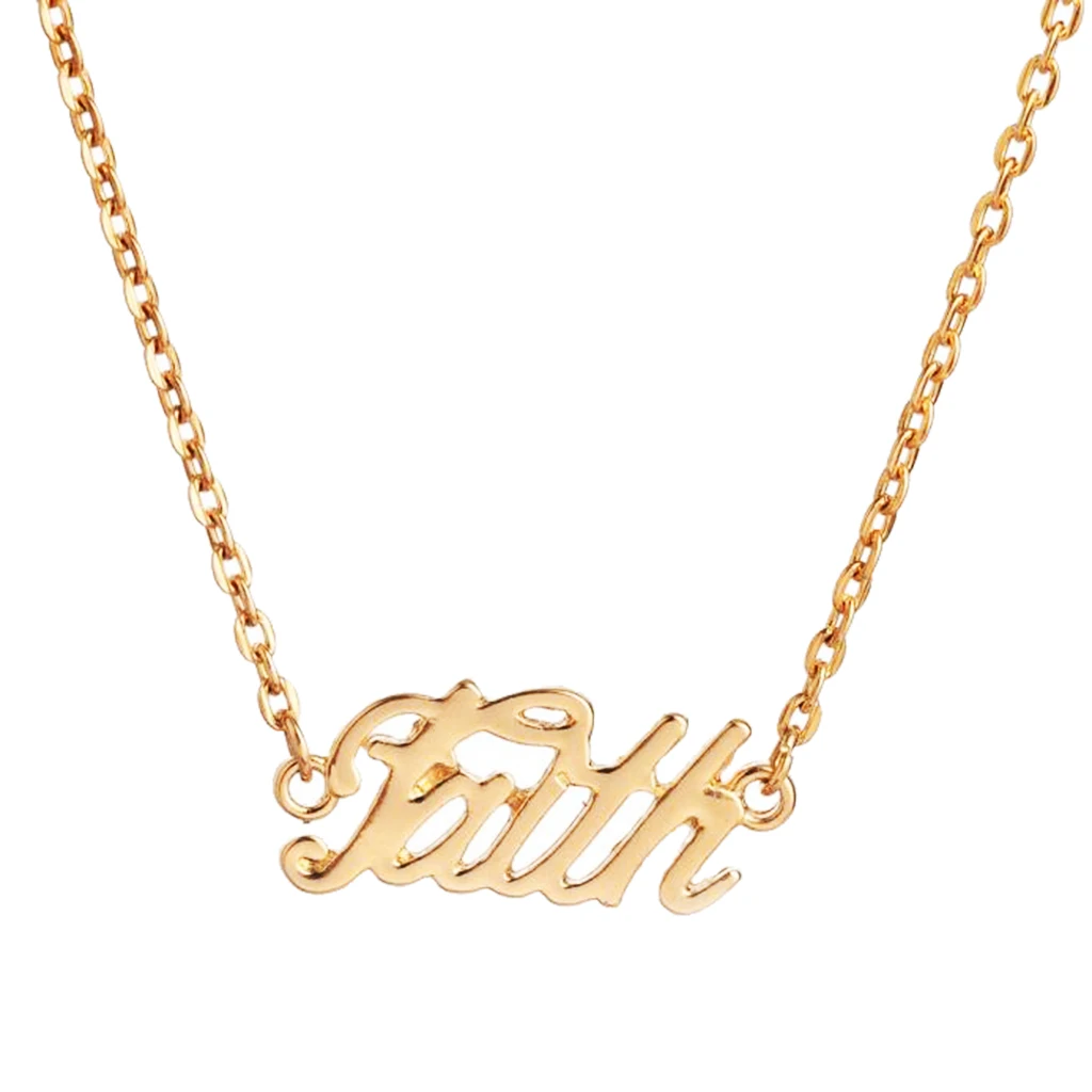 Love/Hope/Courage/Faith/Happy Pendant Jewelry Best Girls Gift Clavicle Chain