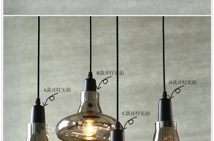 Simple Creative Northern European-Style Art Lighting Glass Shadow Chandelier Bar Counter Meal Living Room Single-head Small Drop