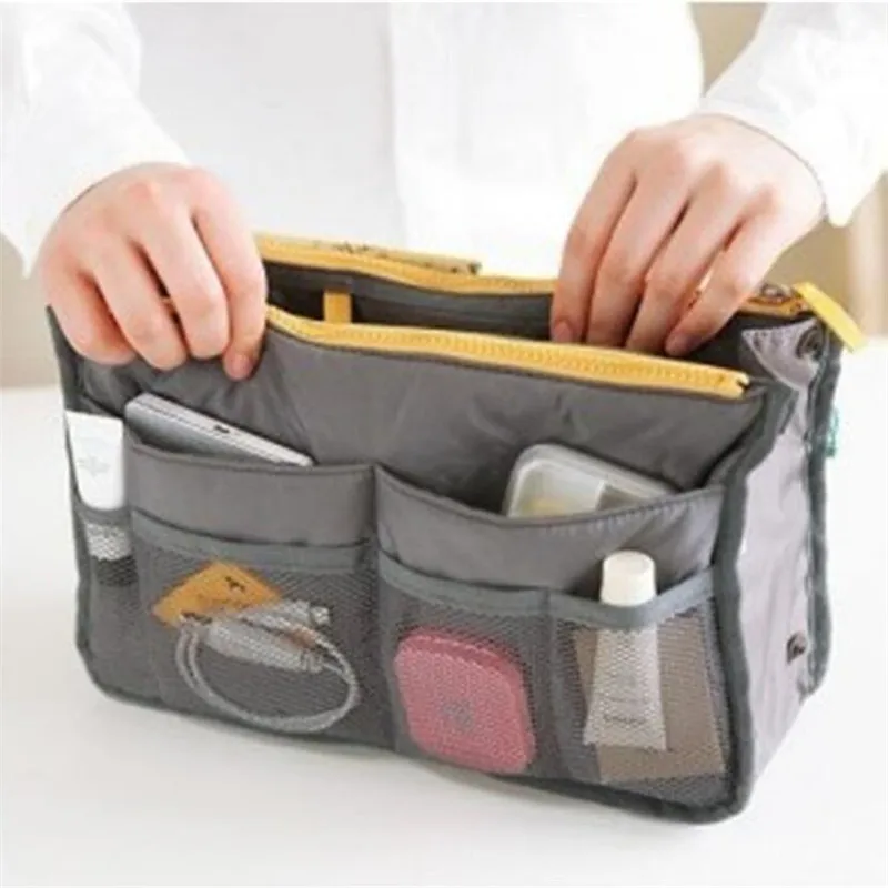 Cosmetic Storage Bag Large Capacity Nylon Travel Insert Organizer Tote Women Make Up Beauty Pouch