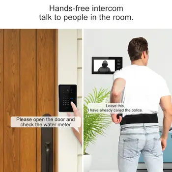 

Video Doorbell 7inches Wired Video Doorbell Intercom System Card Password Remote Control 110-240V ring doorbell