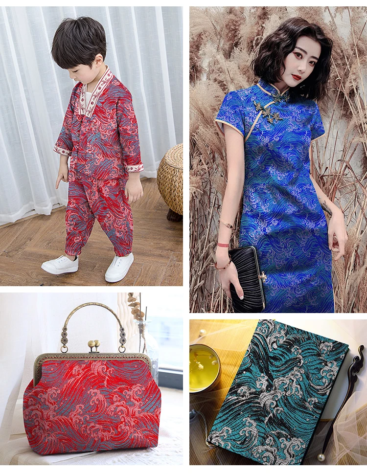 Атласная ткань имитация шелка жаккардовые ткани для Чонсам и кимоно