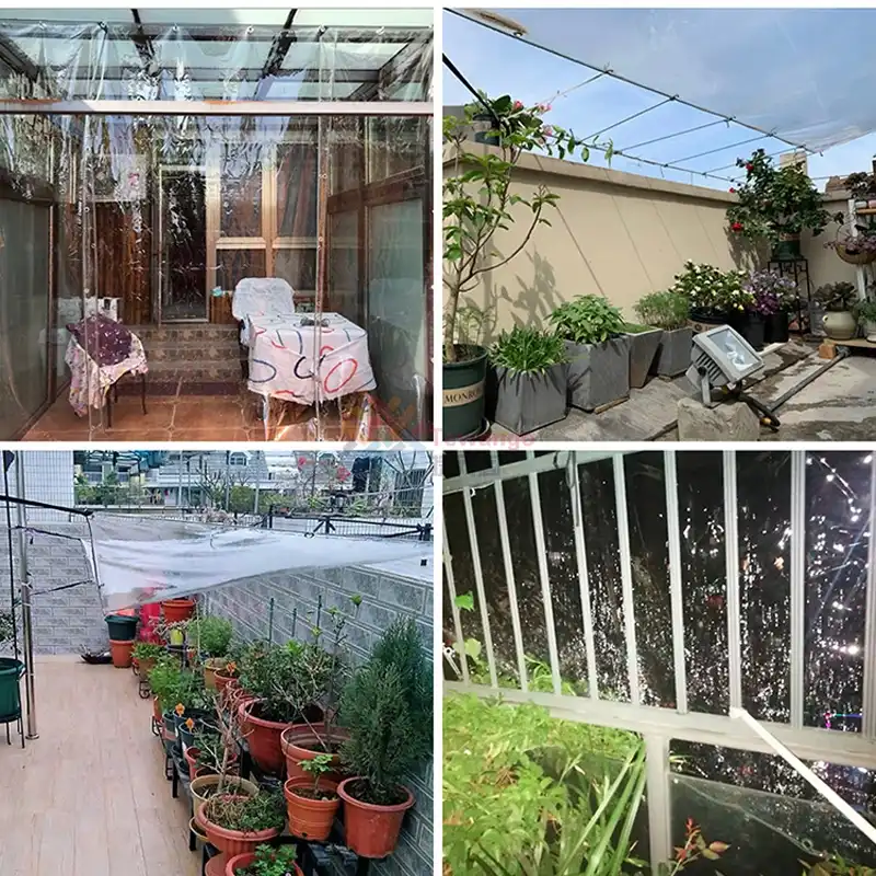 Size:1x2M ZHANGGUOHUA-zhuanyi Telone Trasparente Telo Impermeabile Balcone Block Finestra Panno Ombreggiante in PE con 20 M Pellicola per Serra Ispessita con Corda Bianca 2 X 2 M