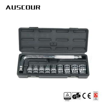 

10 pcs Socket Wrench Set Bicycle Motorcycle Car Repairing Tool Kit Socket Wrench Set Ratchet Wrench Spanner