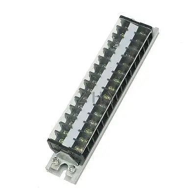 

660V 15A Double Rows 15 Positions Covered Screw Terminal Barrier Block