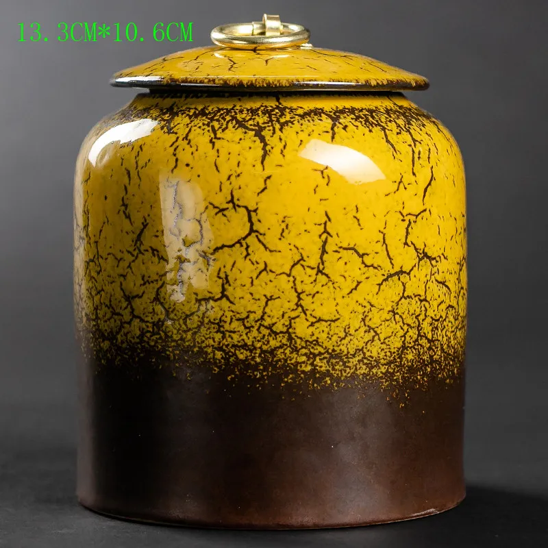 Binglie glazed ceramic Purple trumpet tea pot Tea caddy tea box Sealed jar 