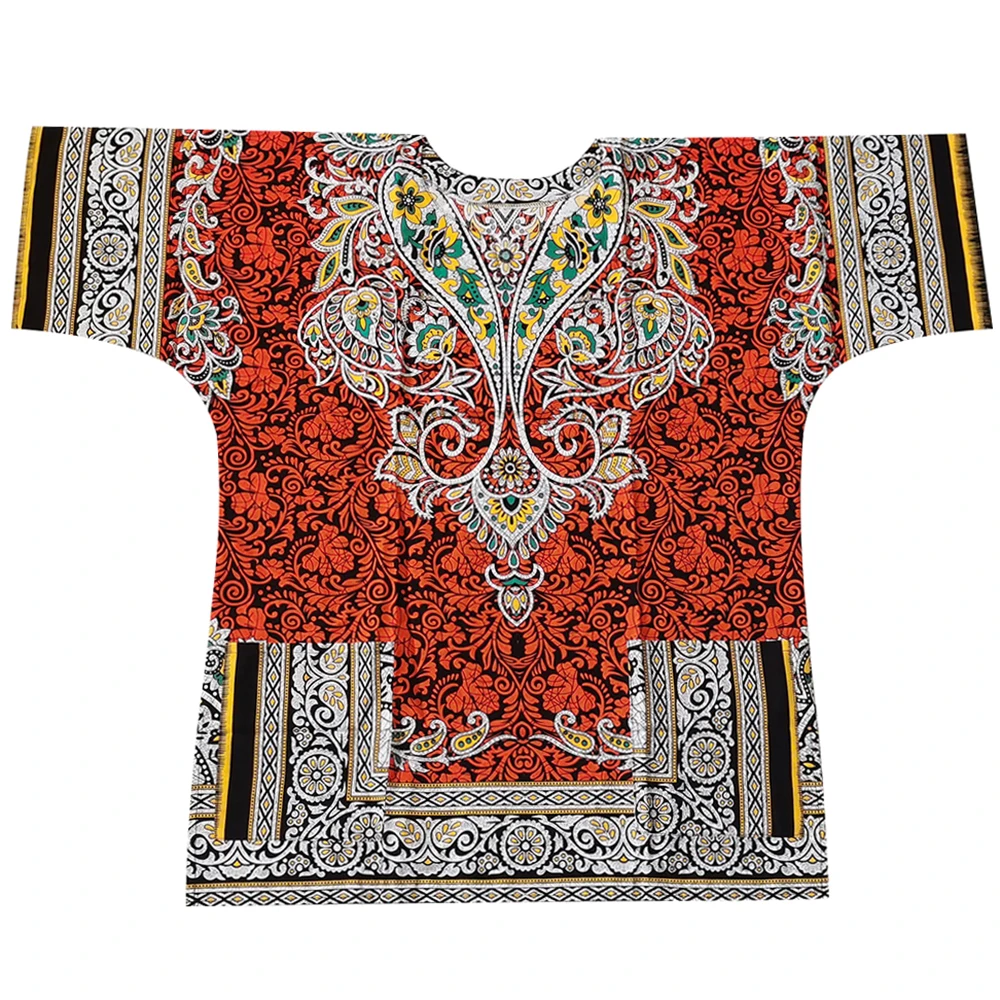 (Fast shipping) New fashion design african traditional printed 100% cotton Dashiki T-shirts for unisex (MADE IN THAILAND) african suit Africa Clothing