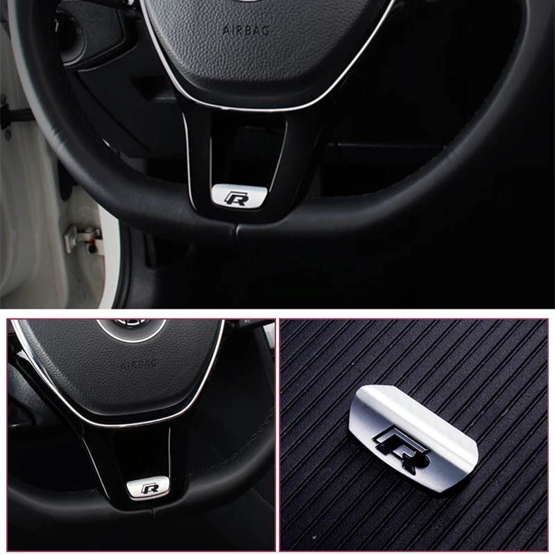

Automobiles Steering Decorative 3D R Line Emblem Rline Badge R R-Line Logo Car Stickers Auto Interior Accessories