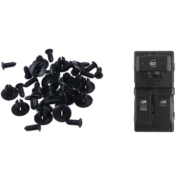 

20 Pcs 8mm x 20mm Car Buckle Black Seal Clips & 1 Pcs Power Window Switch Left Front Automobile for Hyundai Kia