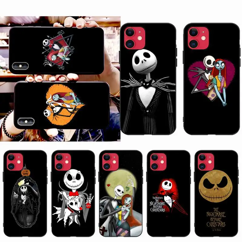 

HPCHCJHM The Nightmare Before Christmas Black TPU Soft Phone Cover for iPhone 11 pro XS MAX 8 7 6 6S Plus X 5S SE 2020 XR case