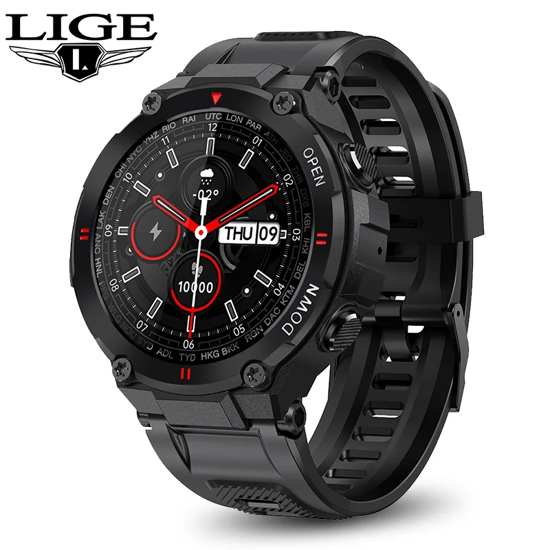 LIGE 2021 New Smart Watch Men Sport Fitness Bluetooth Call Heart Rate Monitoring Music Control Alarm Clock Reminder Smartwatch