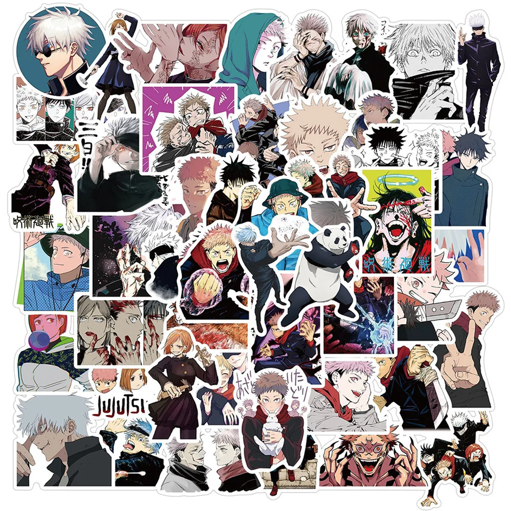 Stickers-Pack Stationery Bicycle-Skateboard Laptop Jujutsu-Kaisen Anime Guitar for DIY