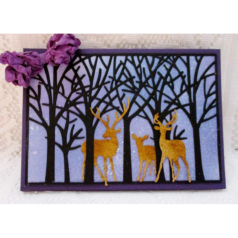 

Forest Tree Dies background Metal Cutting Dies Cut Stencils For Card Making Decorative Embossing Suit Paper Cards Stamp DIY