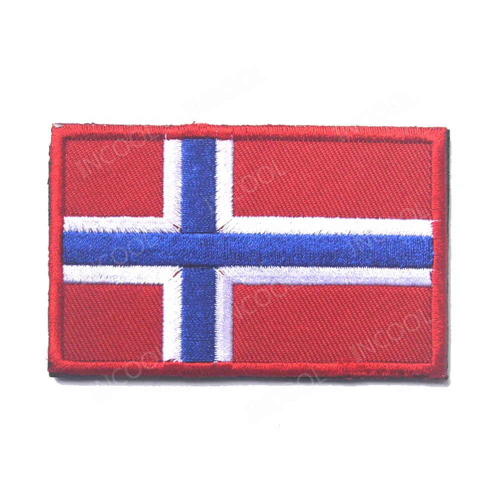 Norway Европа, Швеция, Норвегия, Дания, исландский финский Флаг Швейцарии, вышитые нашивки для поддержания боевого духа, нашивки с вышитыми значками, флаг - Цвет: Norway